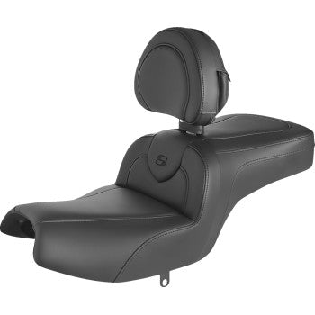 Saddlemen RoadSofa™ Seat - with Backrest - Black w/ Black Stitching - Challenger '20-'22