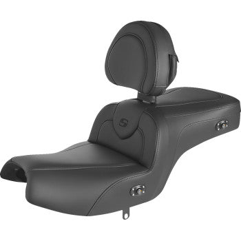 Saddlemen RoadSofa™ Seat - with Backrest - Black w/ Black Stitching - Heated - Challenger '20-'22